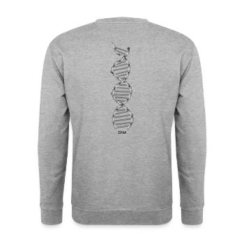 Fahrrad-DNA - Unisex Pullover - Weißgrau meliert - Hinten - Michal (187cm)