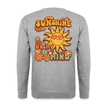 Sunshine on my mind - Unisex Sweatshirt - salt & pepper - Back - Michal (187cm)