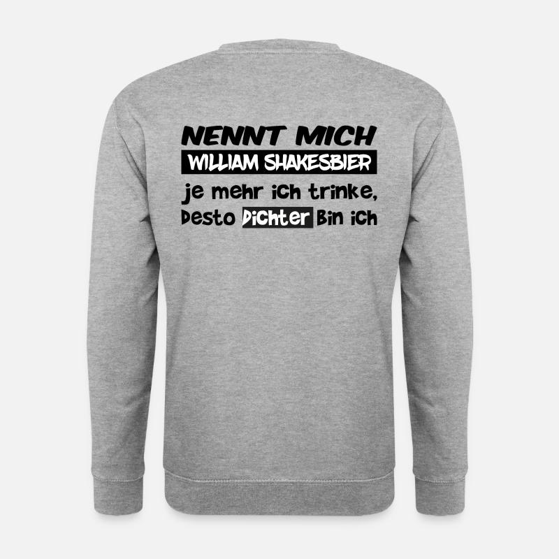Nennt mich William Shakesbier - Unisex Pullover - Weißgrau meliert