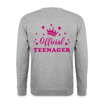 Cadeau officiel pour le 13e anniversaire de l’adolescent - Sweat-shirt Unisexe - gris chiné - Dos - Michal (187cm)