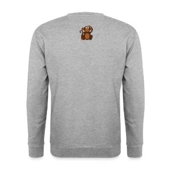 Affe - Unisex Pullover - Weißgrau meliert - Hinten - Michal (187cm)
