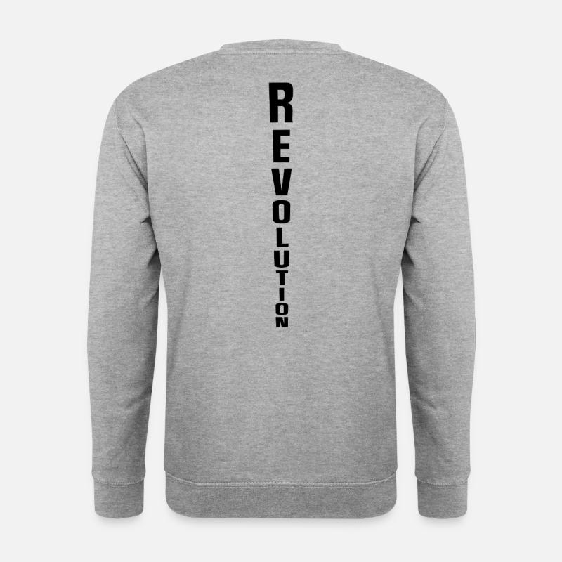 Revolution Backprint - Unisex Pullover - Weißgrau meliert
