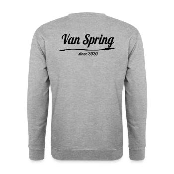 VanSpring - Unisex Pullover - Weißgrau meliert - Hinten - Michal (187cm)