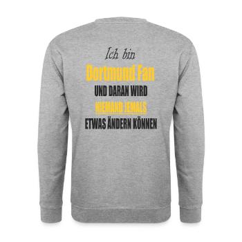 Dortmund Fussball Design - Unisex Pullover - Weißgrau meliert - Hinten - Michal (187cm)
