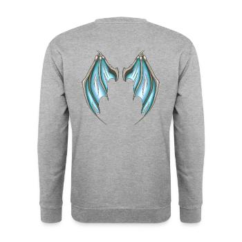 Dragon Wings lustige Geschenkidee Drachen Flügel - Unisex Pullover - Weißgrau meliert - Hinten - Michal (187cm)