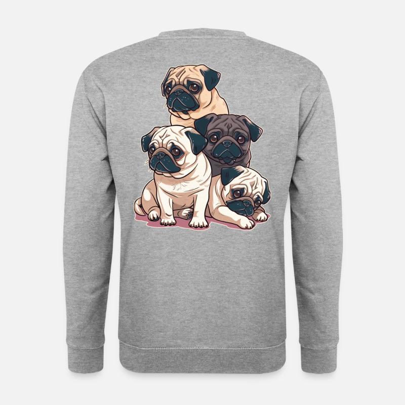 Pug Stack - Unisex Sweatshirt - salt & pepper