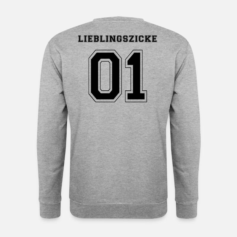 LIEBLINGSZICKE 01 - BLACK EDITION - Unisex Pullover - Weißgrau meliert