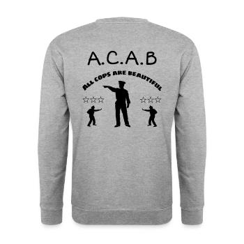 Polizei Spruchshirt - pro Polizei , Polizeifreunde - Unisex Sweatshirt - salt & pepper - Back - Michal (187cm)