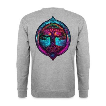 Yggdrasil - Unisex Pullover - Weißgrau meliert - Hinten - Michal (187cm)