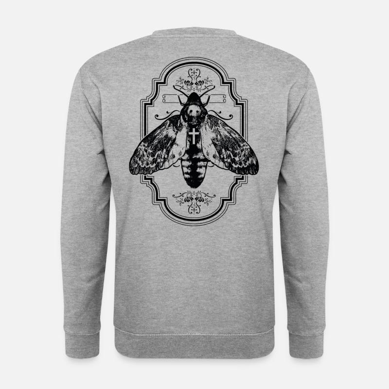 Motte Ornamente Gothik Insekt Falter - Unisex Pullover - Weißgrau meliert