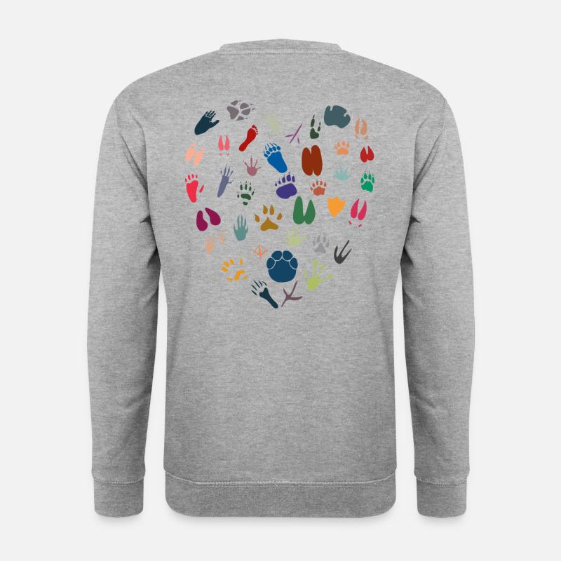 Tierisches Herz - Unisex Pullover - Weißgrau meliert