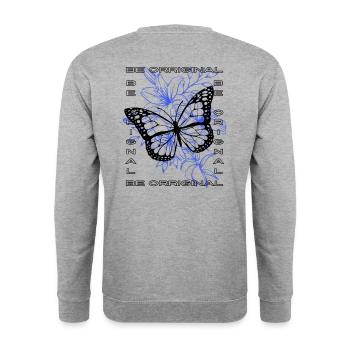 BE ORRIGINAL - Unisex Pullover - Weißgrau meliert - Hinten - Michal (187cm)
