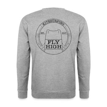 Kitesurf Fly High Kiteboard noir - Sweat-shirt Unisexe - gris chiné - Dos - Michal (187cm)