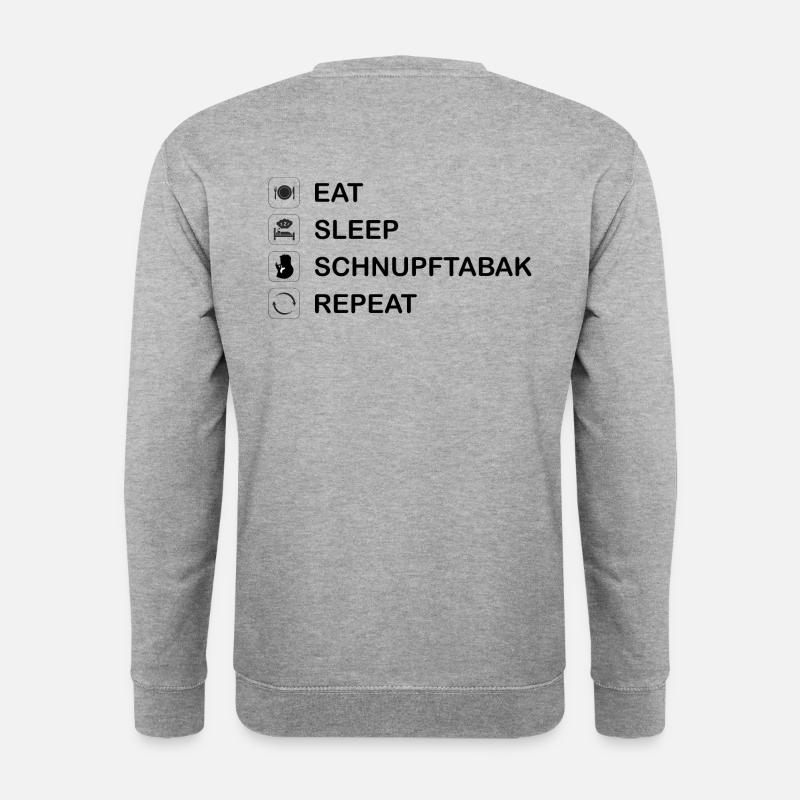 eat sleep schnupf repeat - Unisex Pullover - Weißgrau meliert