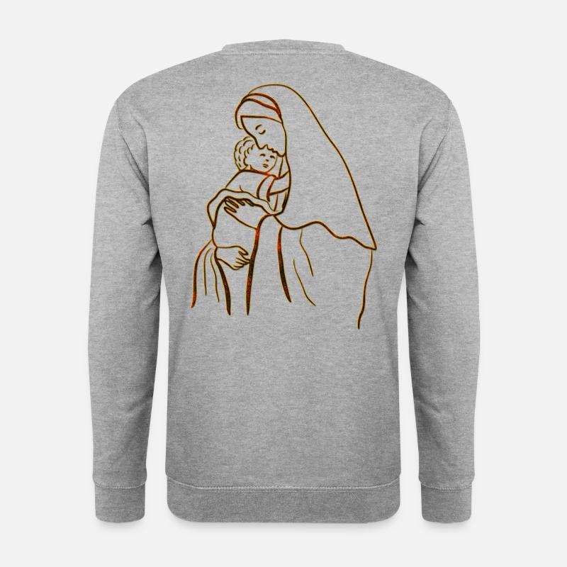 Holly Mary Maria Madonna Mariana Jungfrau Maria - Unisex Pullover - Weißgrau meliert