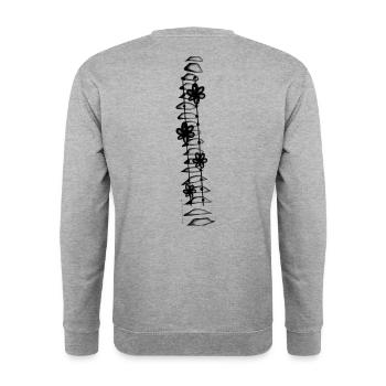 Scoliose Florale Spinal Fusion Noir - Sweat-shirt Unisexe - gris chiné - Dos - Michal (187cm)