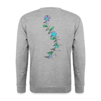 Scoliose florale de la colonne vertébrale colorée à courbe en S - Sweat-shirt Unisexe - gris chiné - Dos - Michal (187cm)