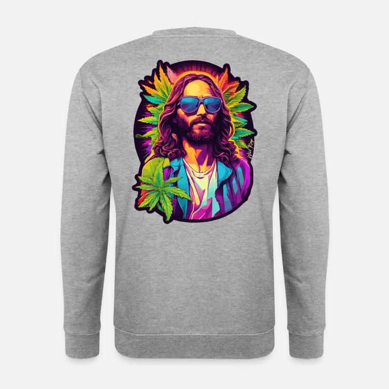 Jesus - Unisex Pullover - Weißgrau meliert