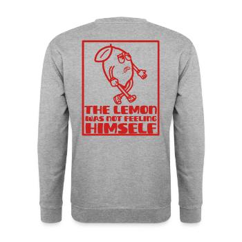 Se sentir comme un citron cartoon - Sweat-shirt Unisexe - gris chiné - Dos - Michal (187cm)