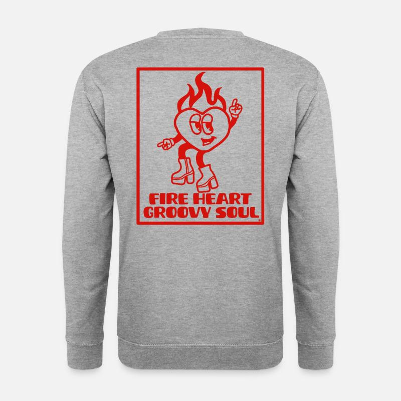 Feuerherz Grooviger Soul - Unisex Pullover - Weißgrau meliert