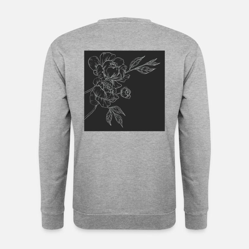Peony Flower - Unisex Pullover - Weißgrau meliert