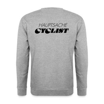 HAUPTSACHE CYCLIST - Unisex Pullover - Weißgrau meliert - Hinten - Michal (187cm)