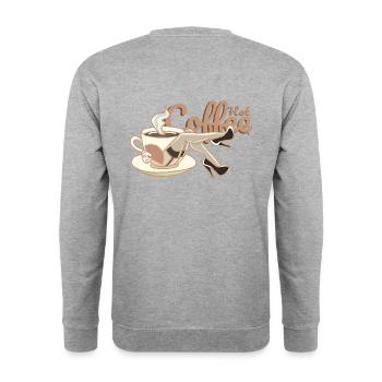 Heißer Kaffee sexy Old School Pinup - Unisex Pullover - Weißgrau meliert - Hinten - Michal (187cm)