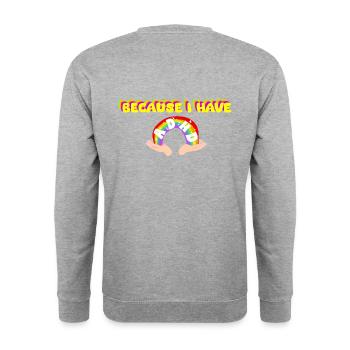Neurodivergent Queen - Sweat-shirt Unisexe - gris chiné - Dos - Michal (187cm)
