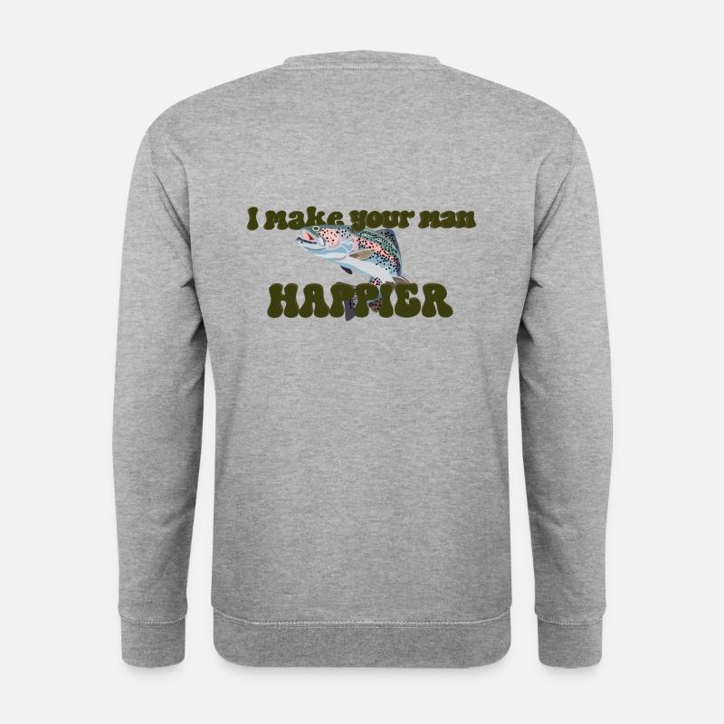 Pflücke mir Forellen - Unisex Pullover - Weißgrau meliert