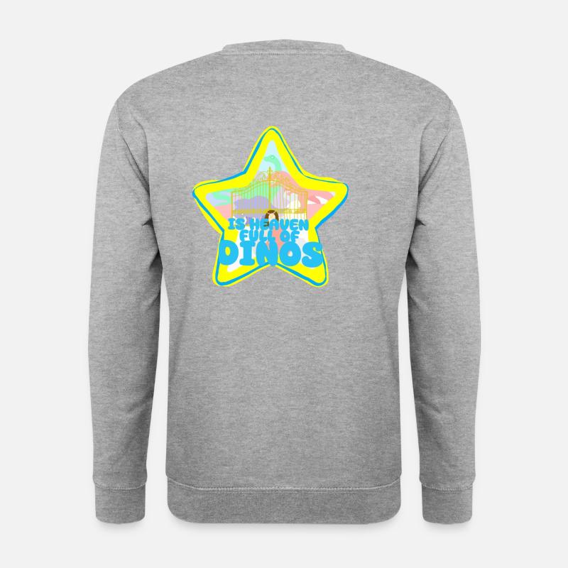 Dinosaurier-Paradies - Unisex Pullover - Weißgrau meliert