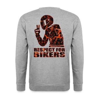 Motards - Sweat-shirt Unisexe - gris chiné - Dos - Michal (187cm)