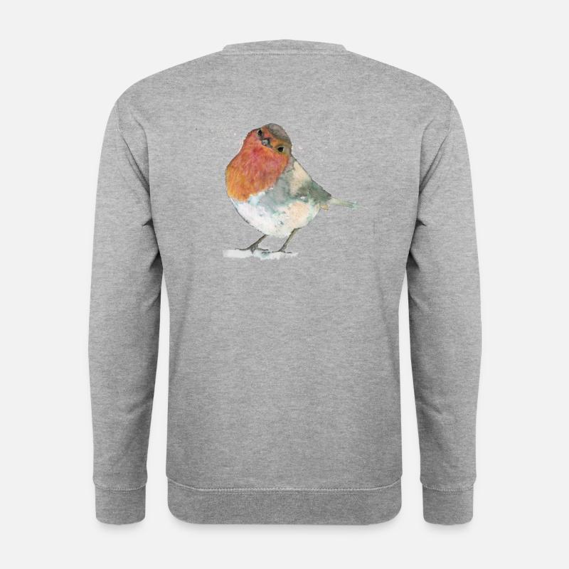 Rouge-gorge dans la neige - Sweat-shirt Unisexe - gris chiné