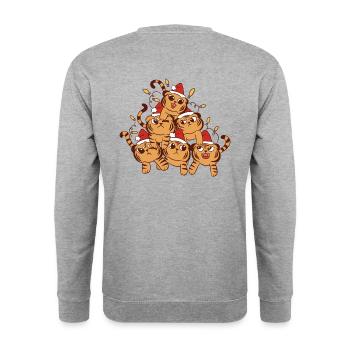 Tiger Cat Christmas Tree Christmas - Unisex Sweatshirt - salt & pepper - Back - Michal (187cm)