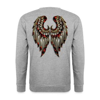 Angel Wings Angels Wings Little Angel Wing Fly - Unisex Sweatshirt - salt & pepper - Back - Michal (187cm)