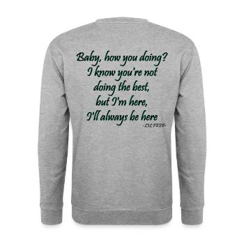 lil peep - right here Songtext - Unisex Pullover - Weißgrau meliert - Hinten - Michal (187cm)