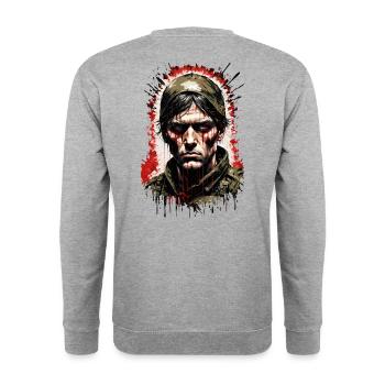 Soldat 5 - Unisex Pullover - Weißgrau meliert - Hinten - Michal (187cm)