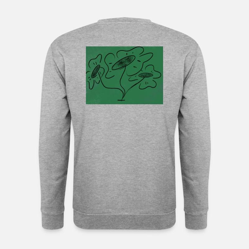 Blumen - Unisex Pullover - Weißgrau meliert
