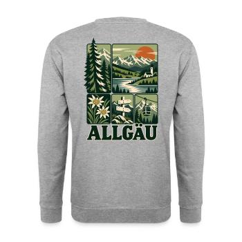 Allgäu Alpine Outdoor - Unisex Pullover - Weißgrau meliert - Hinten - Michal (187cm)