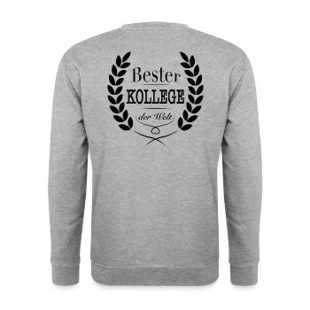 Best colleague in the world - Unisex Sweatshirt - salt & pepper - Back - Michal (187cm)