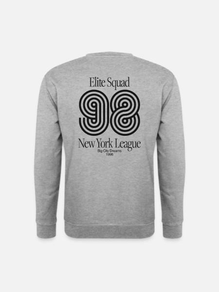 Elite Squad 98 – New York League Retro Streetwear - Unisex Pullover - Weißgrau meliert