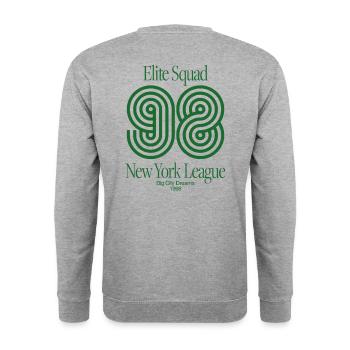 Elite Squad 98 New York League Streetstyle Design - Sweat-shirt Unisexe - gris chiné - Dos - Michal (187cm)