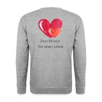 Zwei Herzen, ein Anfang voller Liebe - Unisex Pullover - Weißgrau meliert - Hinten - Michal (187cm)