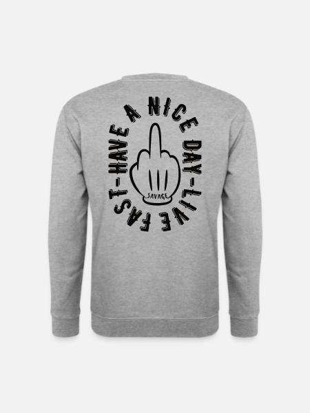 HAVE A NICE DAY - Unisex Pullover - Weißgrau meliert