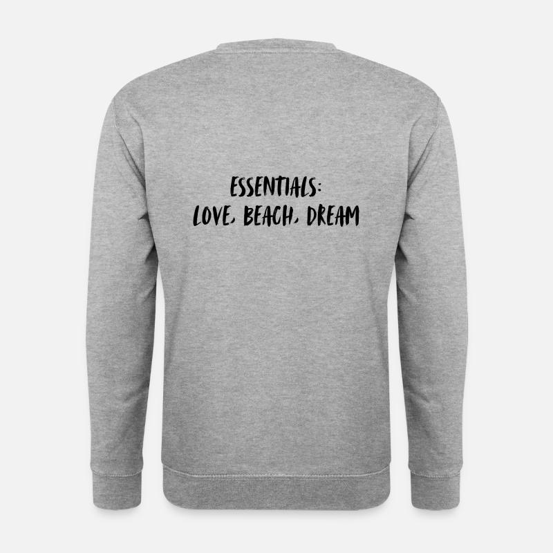 Essentials: love, beach, dream. - Unisex Pullover - Weißgrau meliert