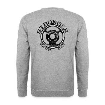 Stronger each day - Sweat-shirt Unisexe - gris chiné - Dos - Michal (187cm)