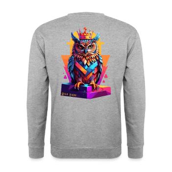 Weisheit - Unisex Pullover - Weißgrau meliert - Hinten - Michal (187cm)