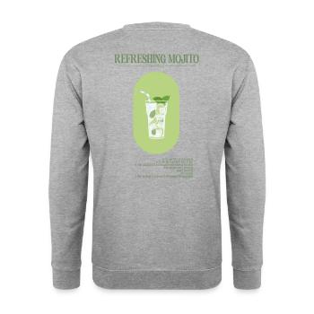 Mojito Cocktail - Unisex Pullover - Weißgrau meliert - Hinten - Michal (187cm)