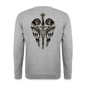 Angel Wings Angels Wings Little Angel Wing Fly - Unisex Sweatshirt - salt & pepper - Back - Michal (187cm)