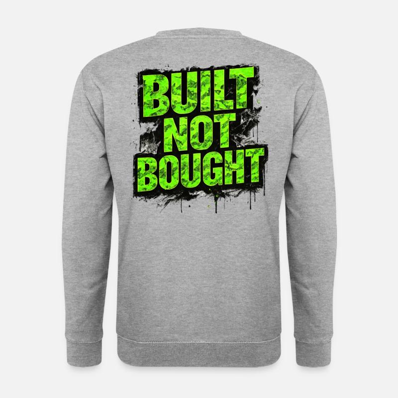 Built Not Bought Auto Tuning Statement - Unisex Pullover - Weißgrau meliert