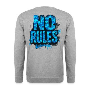 No Rules Urban Graffiti Street Design - Unisex Sweatshirt - salt & pepper - Back - Michal (187cm)